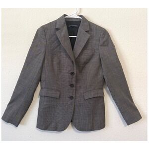 Brooks Brothers Blazer Petite 4P Gray Wool Two‎ Button Jacket Corpcore Preppy